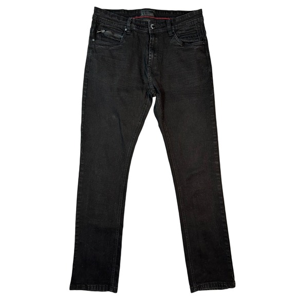 Steves Jeans Mens Denim Sz 32/30 Black Jeans Zipper Pockets Straight Leg Y2K VTG - Picture 1 of 14
